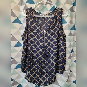 Green Envelope Blue and White Sleeveless Tank Top